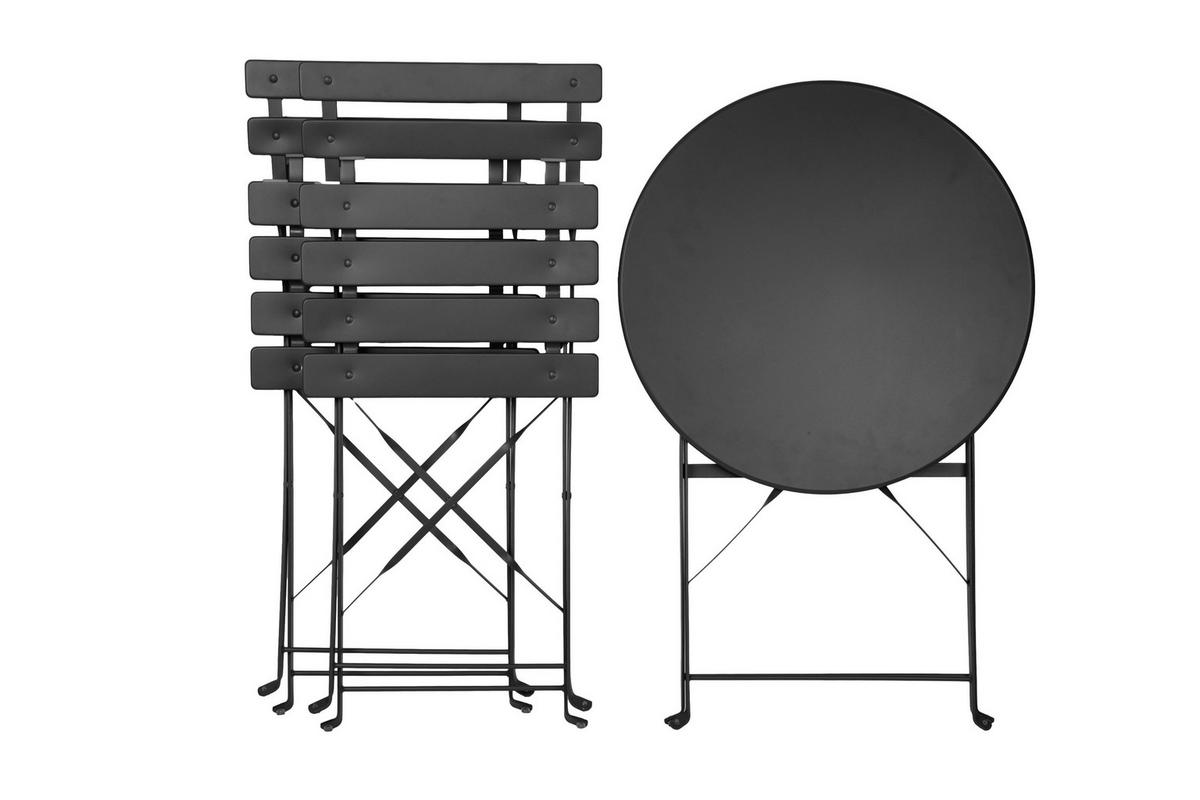 BISTRO SET Schwarz - Schwarz, Metall - Albatros