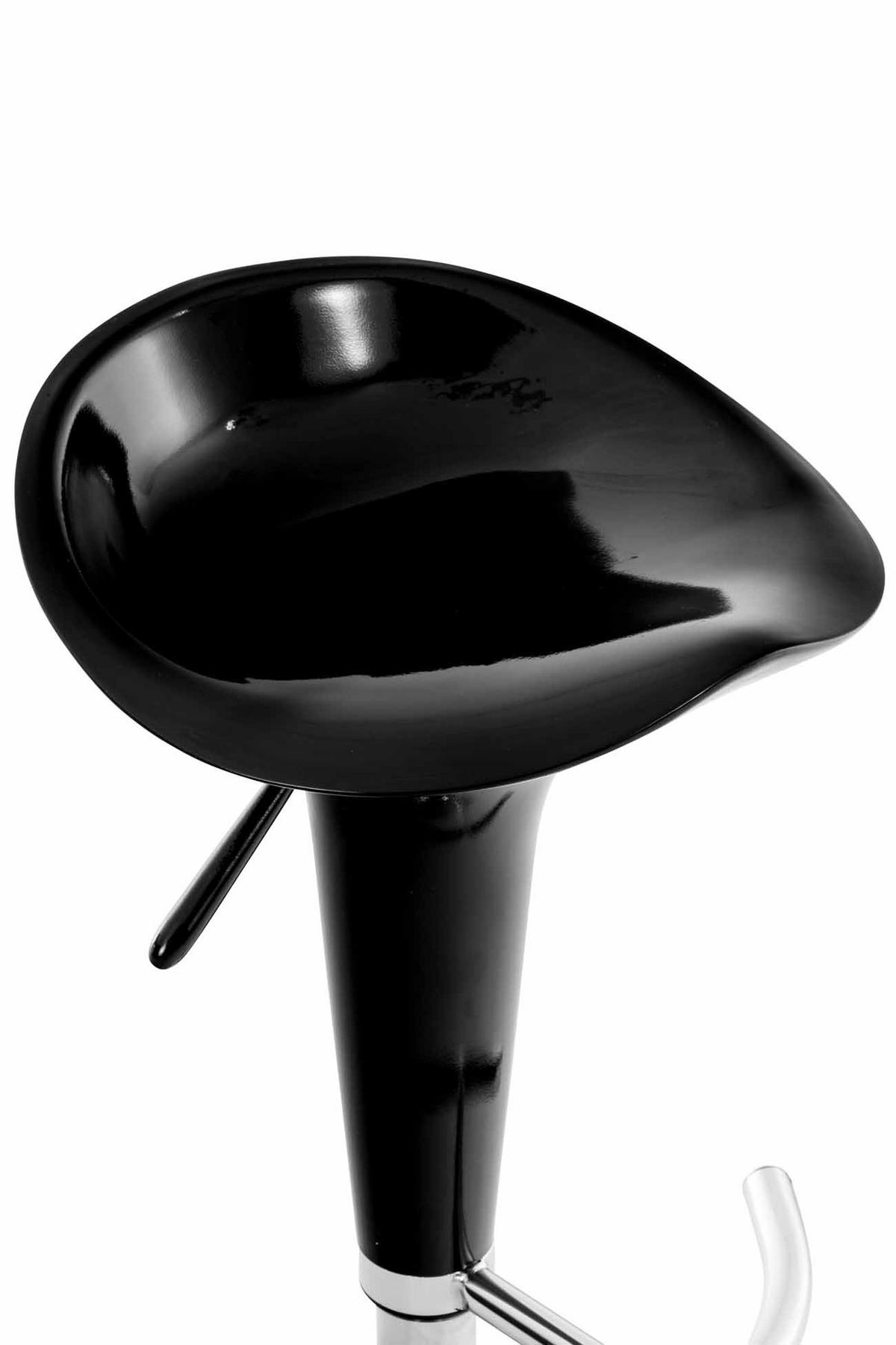 BARHOCKER Kunststoff Schwarz - Chromfarben/Schwarz, Kunststoff/Metall (37/87/37cm) - CLP