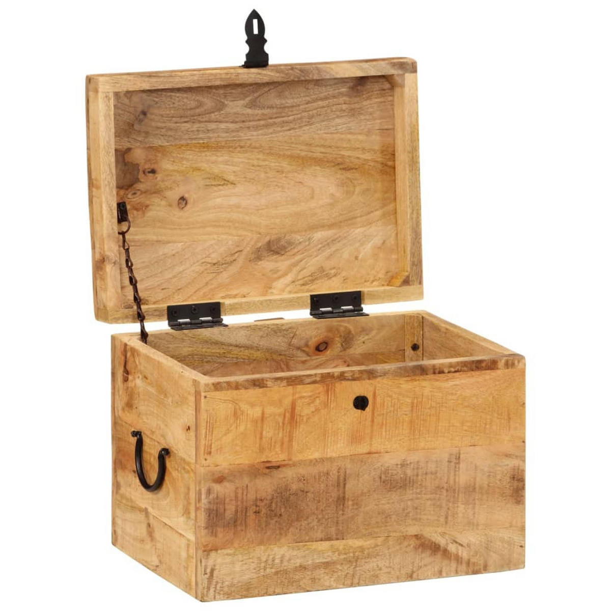 AUFBEWAHRUNGSBOX 39/28/31 Cm Massivholz Mango - Braun, Holz (39/31/28cm) - vidaXL