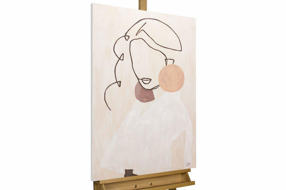ACRYLBILD HANDGEMALT 60/90 cm - Beige/Braun, Holz/Textil (60/90cm) - KUNSTLOFT