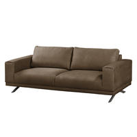 2,5-SITZER SOFA - Antiklederlook - Beige, Textil (216/81/89cm) - home24