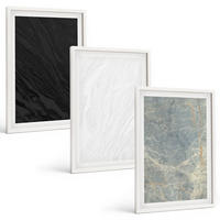 BILDER SET 3er Set - 40x60 cm Weißer Rahmen - Die Farben eleganter Steinstrukturen - Weiß, Kunststoff (40/60cm) - TULUP
