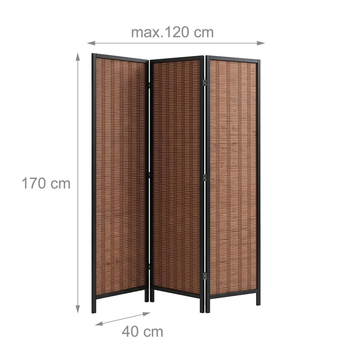 PARAV. - hnědá, dřevo (120/170/2cm) - Relaxdays