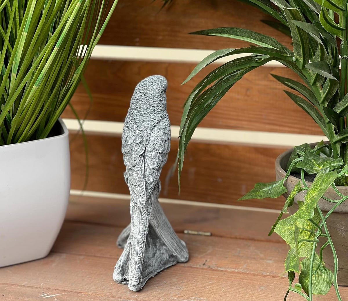 STEINFIGUR Wellensittich frostfest Winterfest Steinguss - Grau, Stein (6/16/11cm) - stoneandstyle