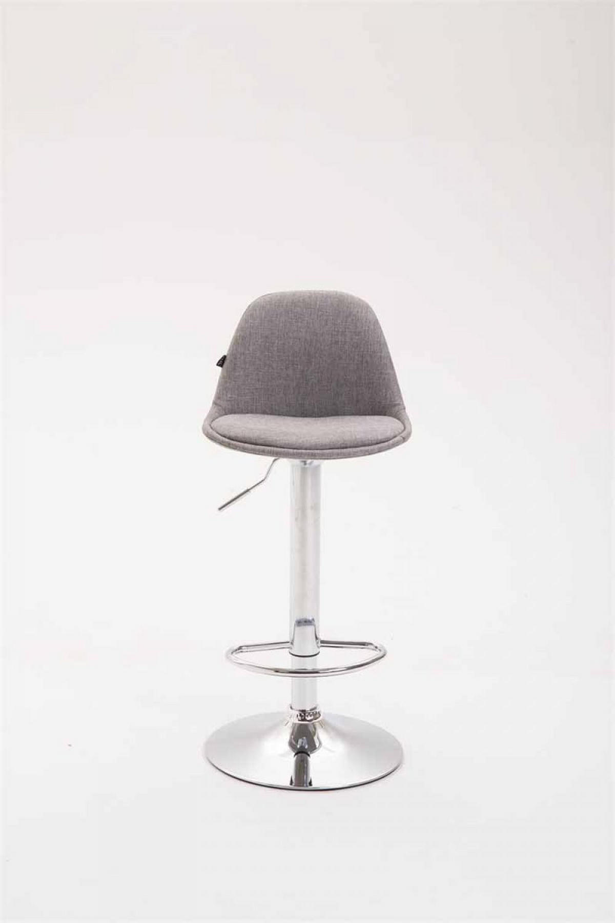 BARHOCKER Stoff grau - Chromfarben/Grau, Textil/Metall (39/82/43cm) - CLP