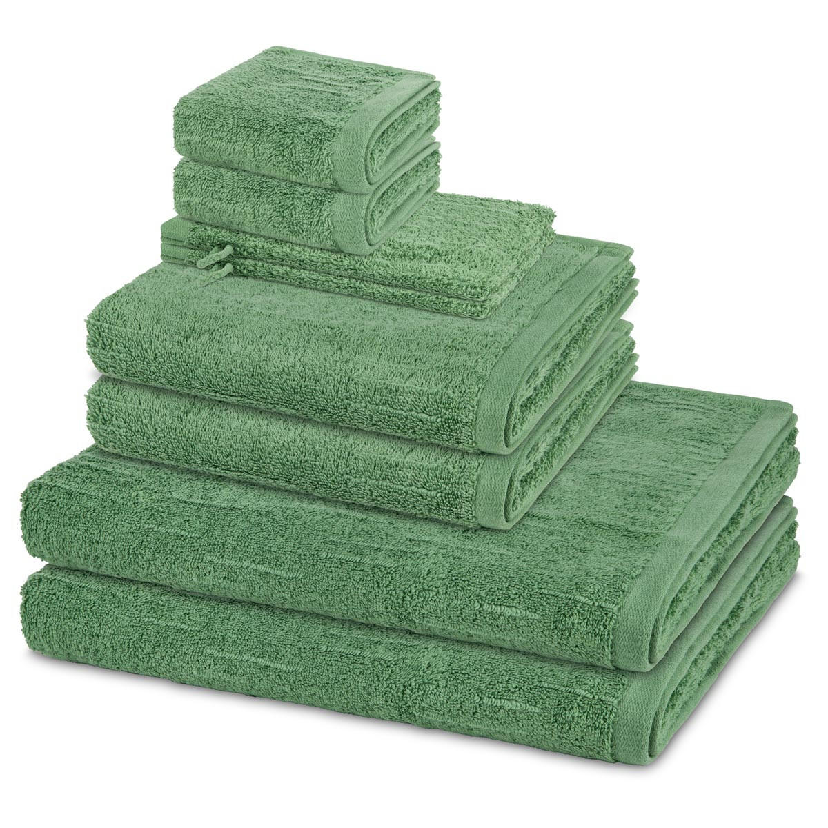FROTTIERSET Premium 8-teilig - Grün, Textil (50/100cm) - Ross