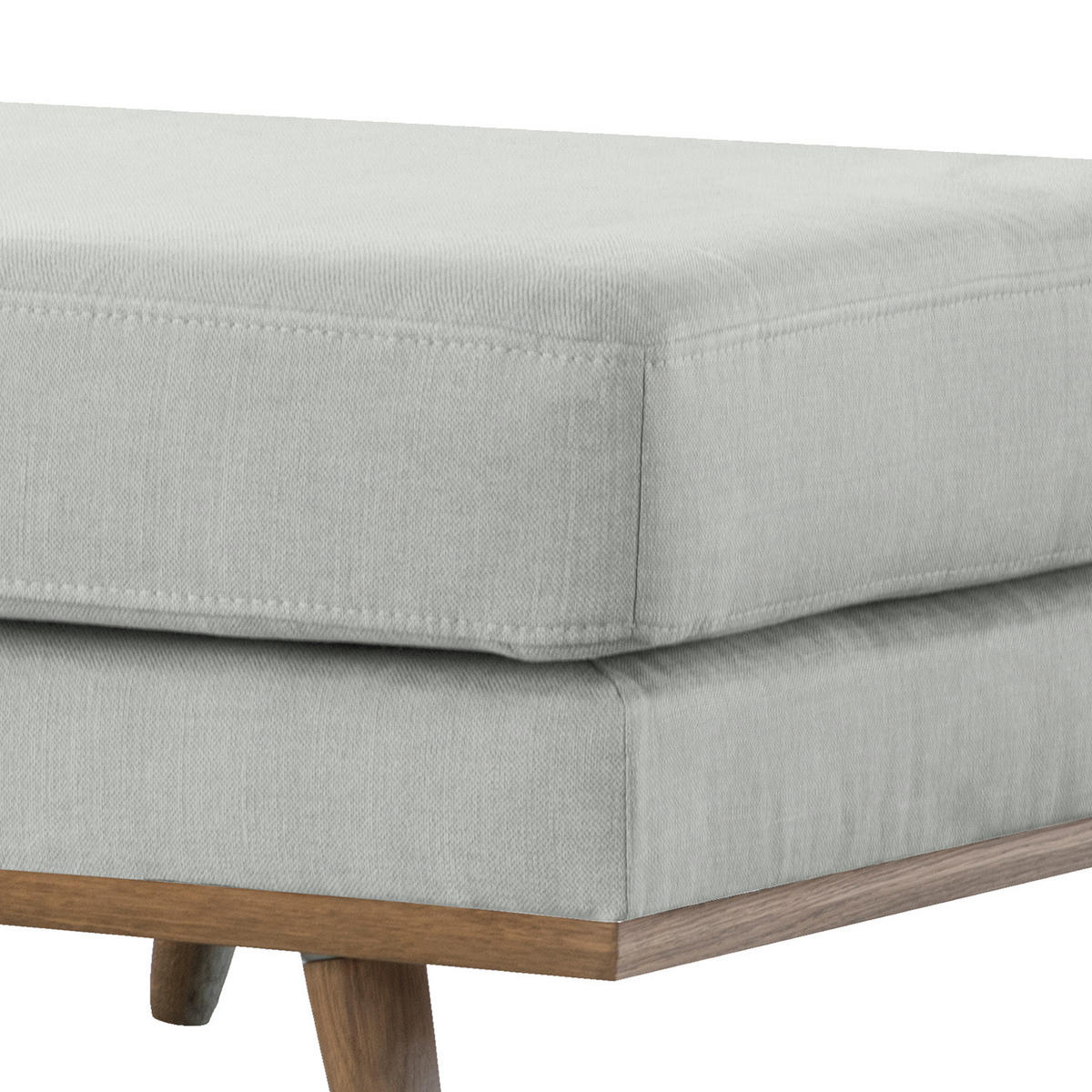 POLSTERHOCKER - Eichefarben/Grau, Eichenholz/Textil (85/43/60cm) - home24