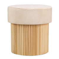 HOCKER Samt Beige - Beige, Textil (43/45/43cm) - Nordlys