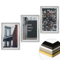 WANDBILDER 3er Set - 40x60 cm Silberner Rahmen - Brückenstadt-Inschriften aus der Vogelperspektive - Silberfarben, Kunststoff (40/60cm) - ArtPrintCave