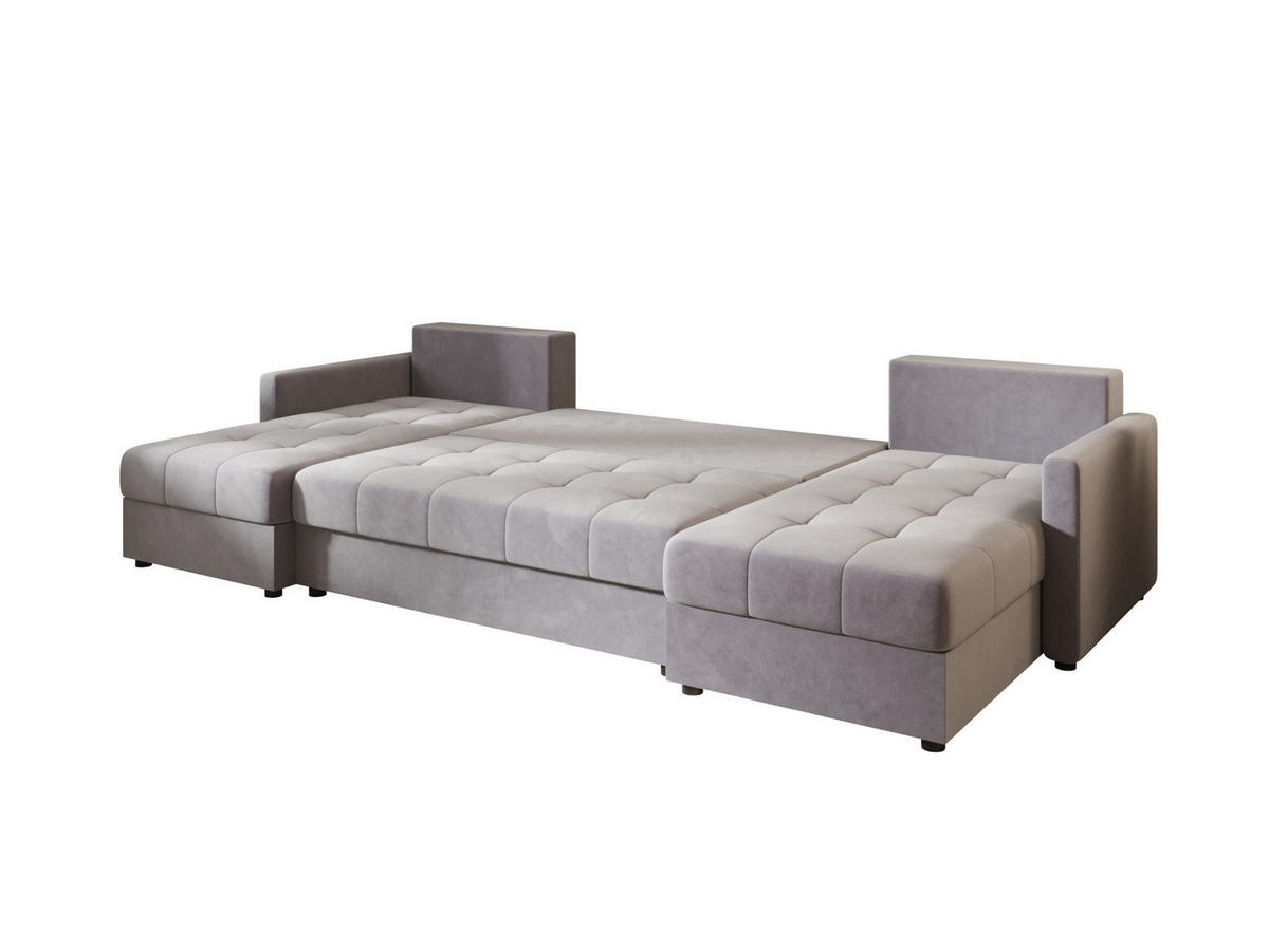 ECKSOFA MOS U BIS Itaka 50 mit Schlaffunktion - Grau, Textil (285/85/140cm) - Bedante