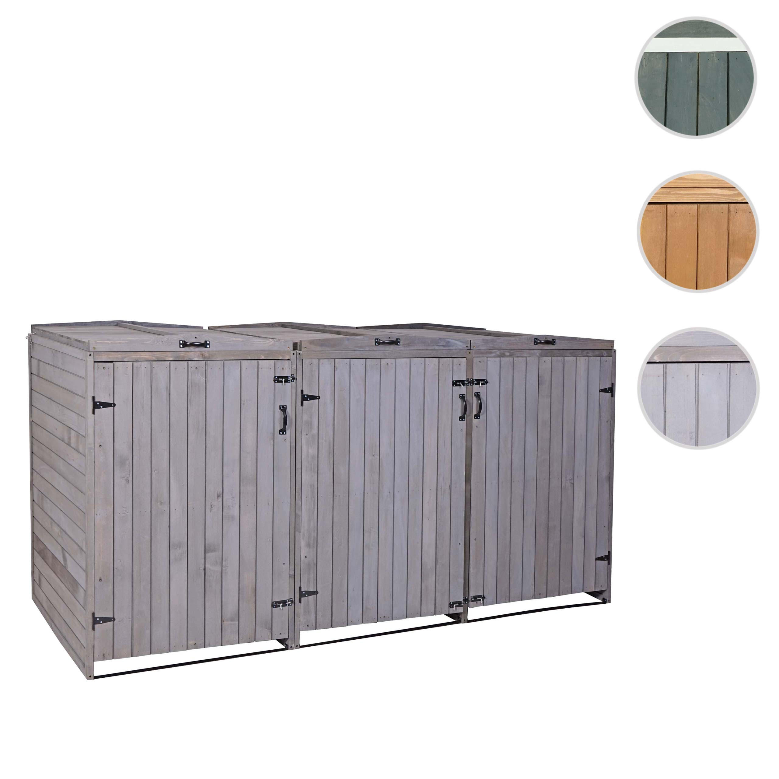 3ER-/6ER-MÜLLTONNENVERKLEIDUNG Anthrazit, Grau - Anthrazit/Grau, Holz (237/126/98cm) - MCW