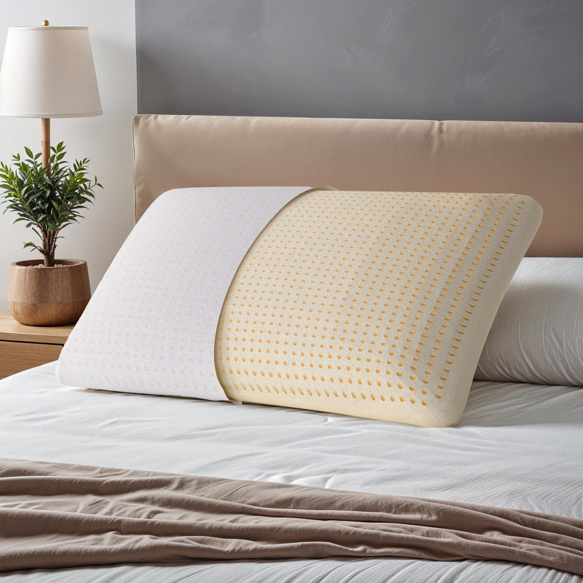 KISSEN aus Memory Schaum 40 x 70 cm | Höhe 11 cm | Halskissen Hypoallergen, Ergonomisch und Atmungsaktiv - Weiß, Textil (40/70cm) - The White Stone