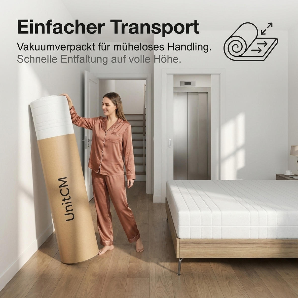 KALTSCHAUMMATRATZE 90/200 cm Weiß Höhe 20cm - Weiß, Textil (90/200cm) - Oxeza