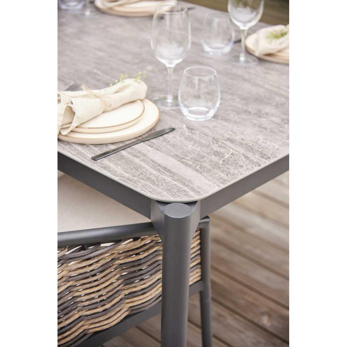 GARTENTISCH, Bo, Schwarz, Metall, 205 x 104 x 75 cm - Schwarz, Metall (104/205/75cm) - ebuy24