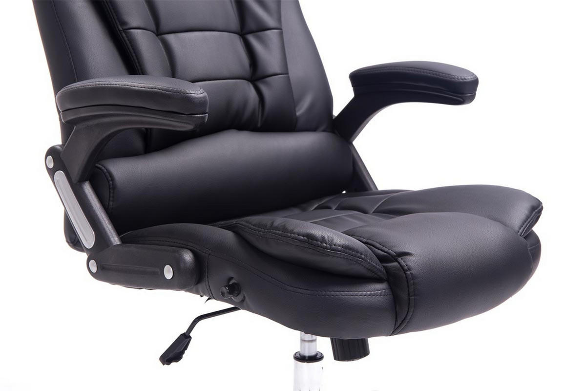 BÜROSTUHL Toronto, Kunstleder Schwarz - Schwarz, Textil/Metall (69/123/78cm) - TPFLiving