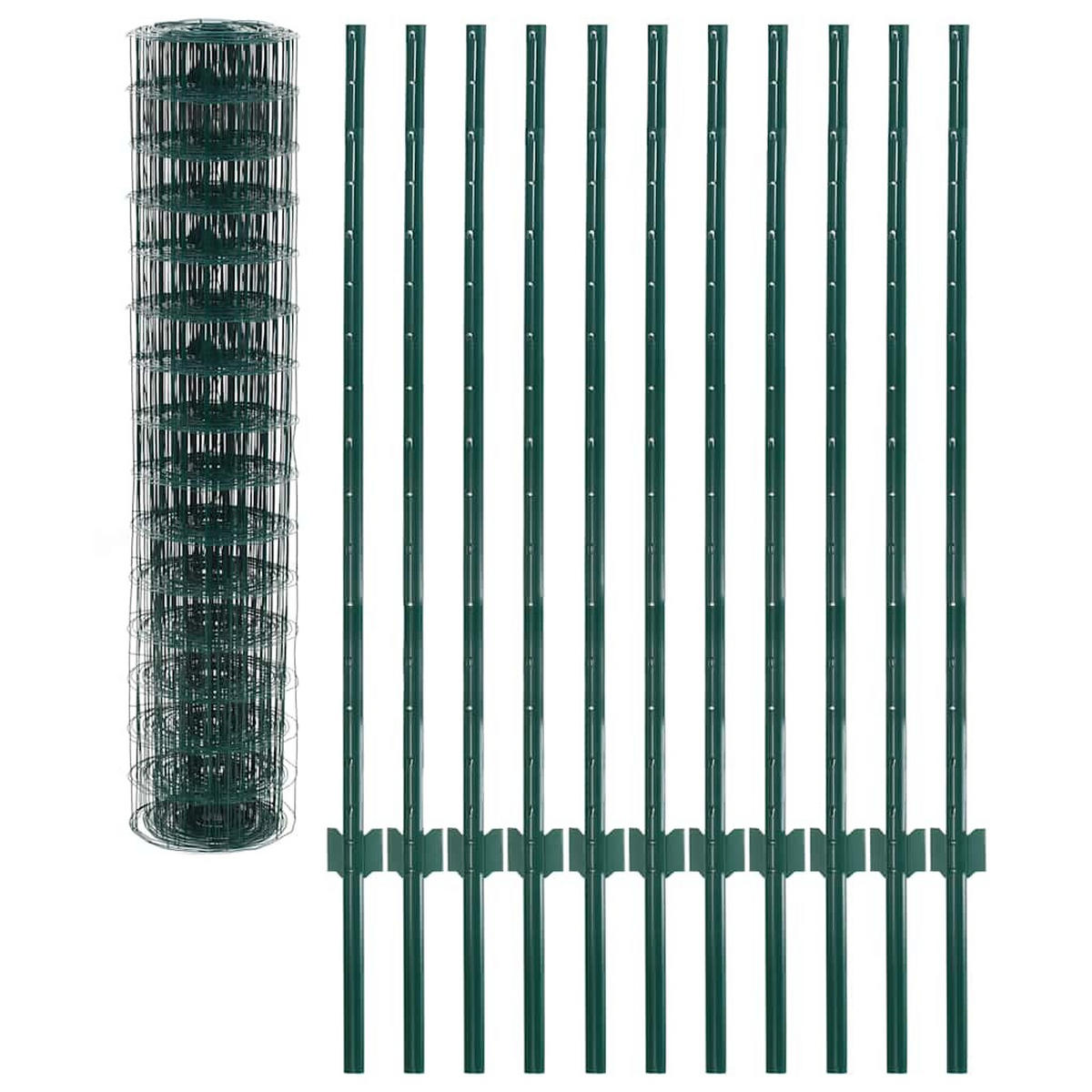 METALLZAUN Stahl 20/1,2 M Grün - Grün, Metall (3/120cm) - vidaXL