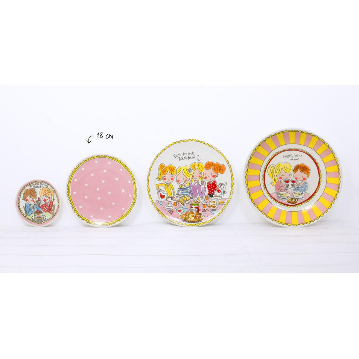 TELLER Liebe in Bunt - 18cm - Multicolor, Keramik (18/18/2cm) - Blond Amsterdam