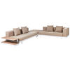 LOUNGE SET 5-Sitzer Aluminium weiß Auflagen beige Missanello - Beige/Weiß, Textil - Beliani