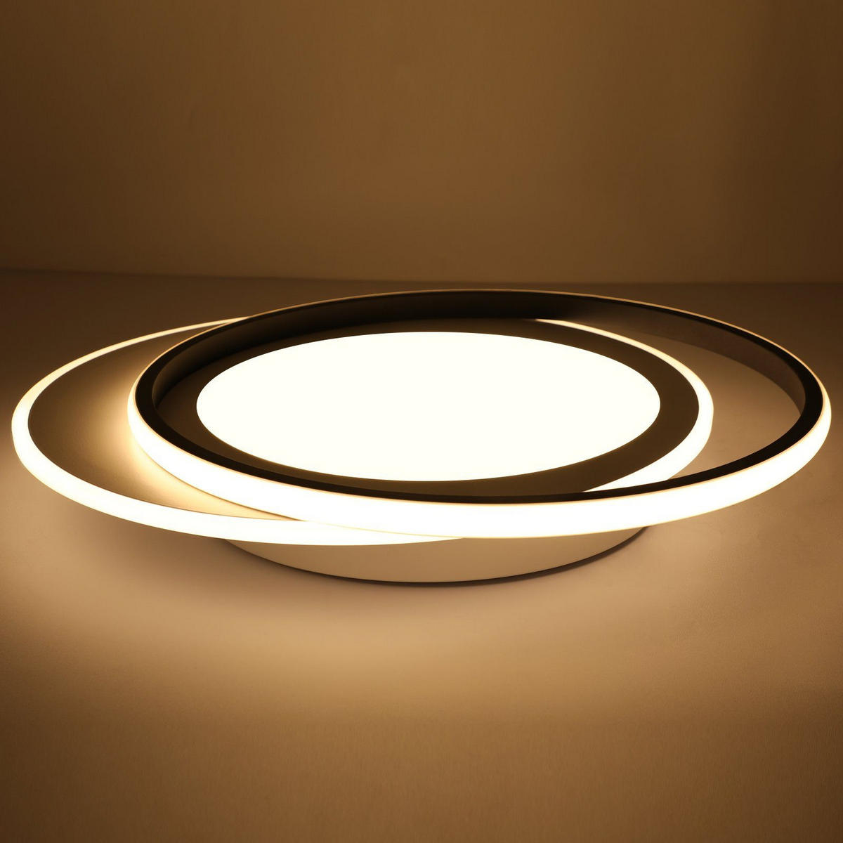 LED-DECKENLEUCHTE Sonnensystem 48.5/47.5/7 cm - Schwarz/Weiß, Kunststoff (48.5/47.5/7cm) - Nettlife