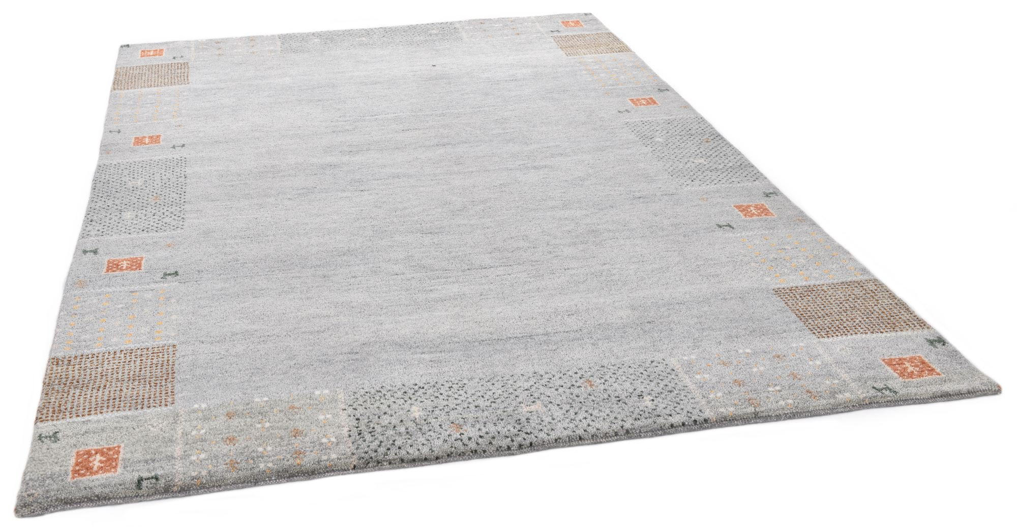 HANDKNÜPFTEPPICH Denver 90x160 cm - Grau, Textil (90/160cm) - THEKO