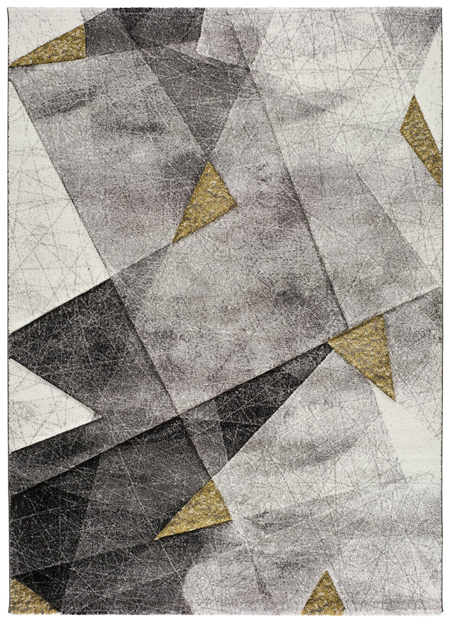 Atticgo Webteppich Grau, Silber, Gold 140x200 cm