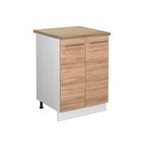 KÜCHENUNTERSCHRANK Fame-Line Goldkraft Eiche 60 cm, AP Eiche - Eiche Wotan/Weiß, Holzwerkstoff (60/82/60cm) - Vicco