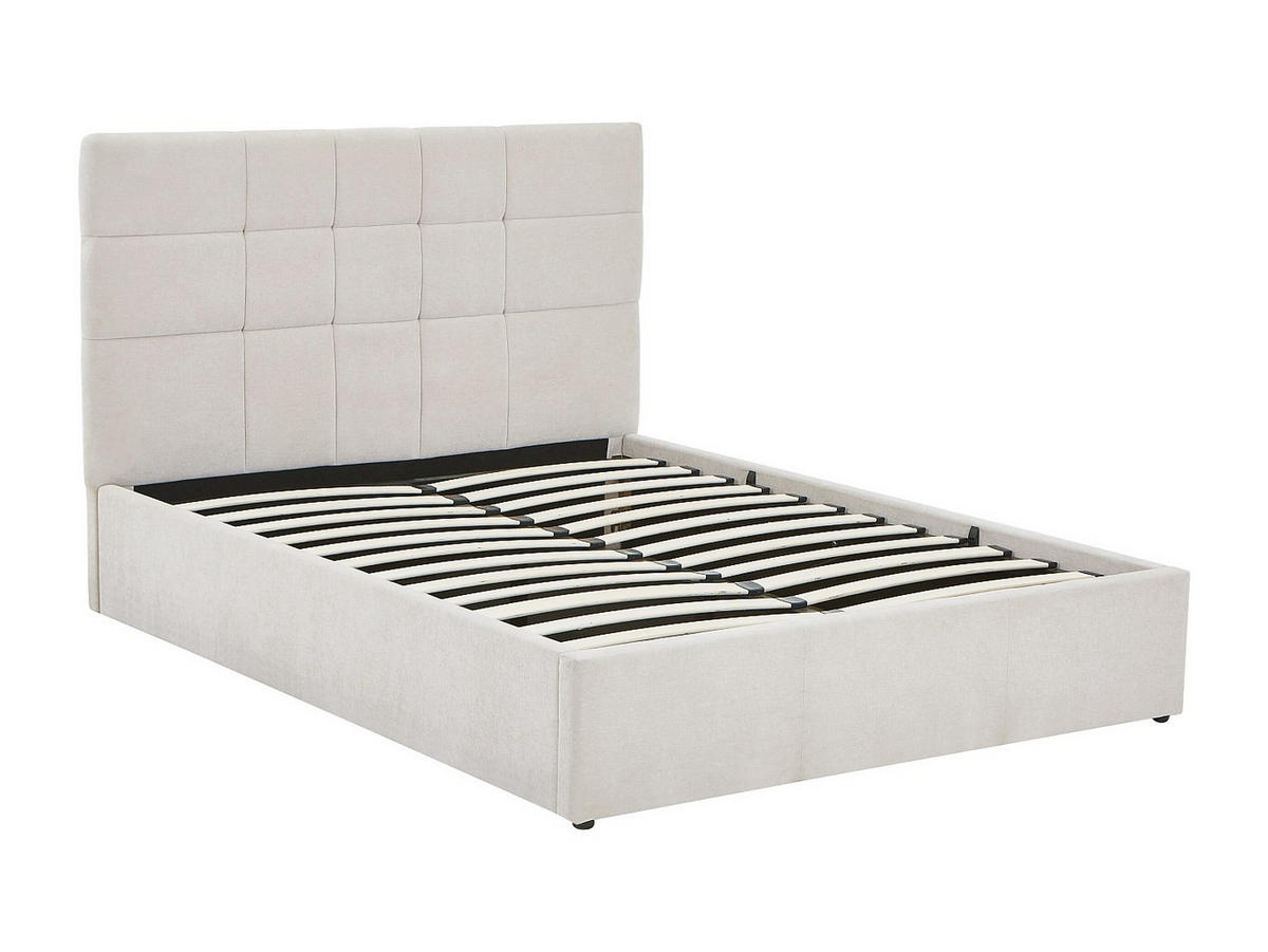 BETT mit Bettkasten - 2 Personen - Stoff - Beige - - Beige, Textil (160/200cm) - Vente-Unique