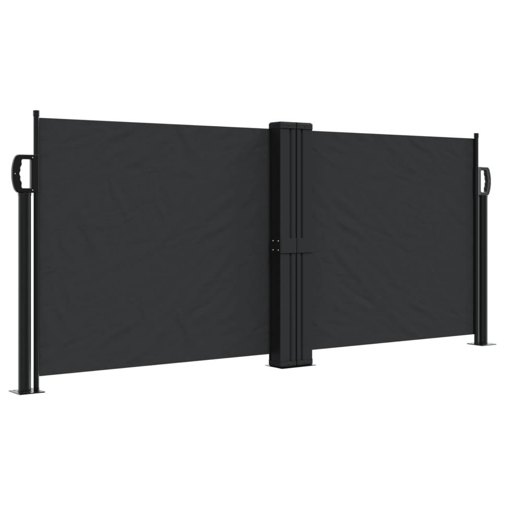 SEITENMARKISE Ausziehbar Schwarz 100x1000 cm - Schwarz, Metall (1000/100cm) - furnicato