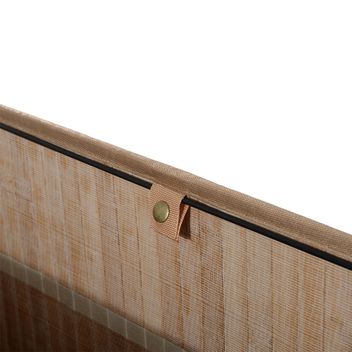 WÄSCHEKORB 100L Wäschebox mit Deckel, Segeltuchsack aus Bambus, Natur, 52x32x63cm, ideal für Wäschesammlung - Zwetschgeholzfarben, Holz (32/63/52cm) - Ej. Life