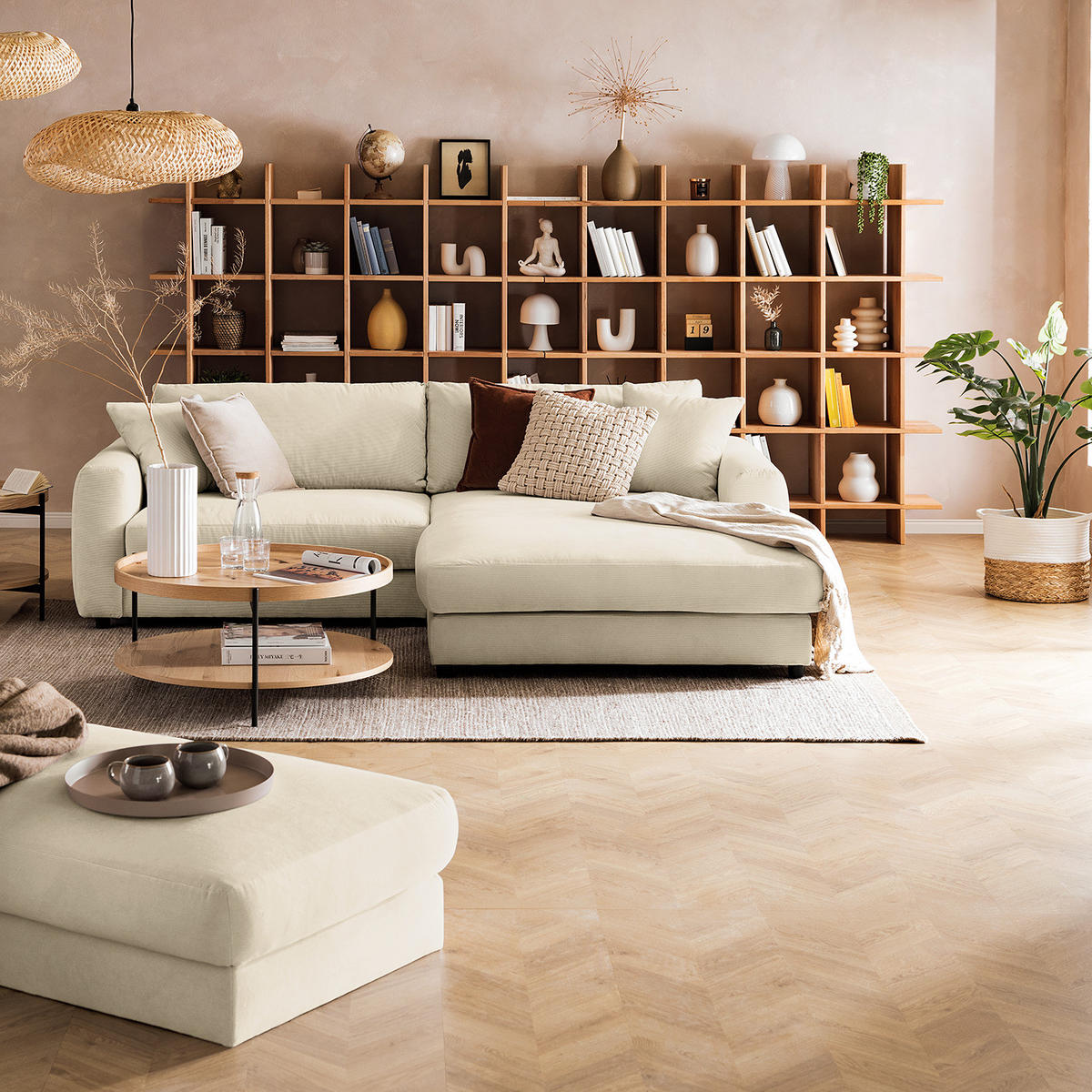 REGAL - Kernbuche massiv - Kernbuche, Holz (160/160/30cm) - home24