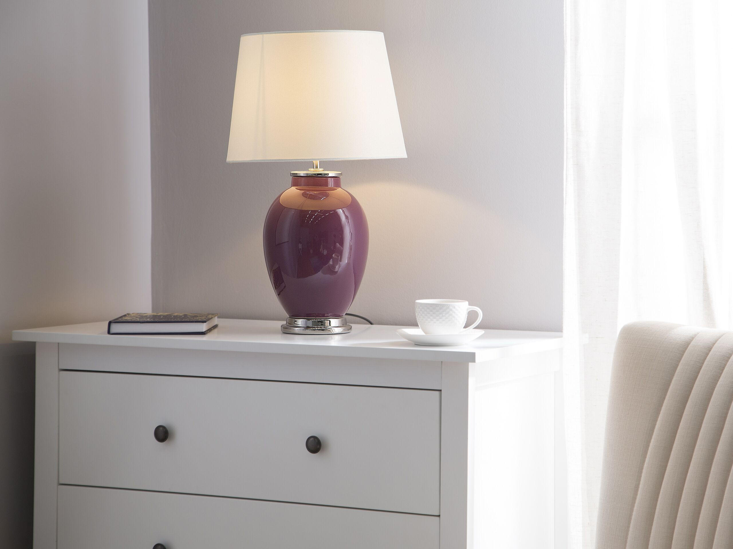TISCHLAMPE Brenta 33/33/56 cm - Violett, Keramik (33/33/56cm) - Beliani
