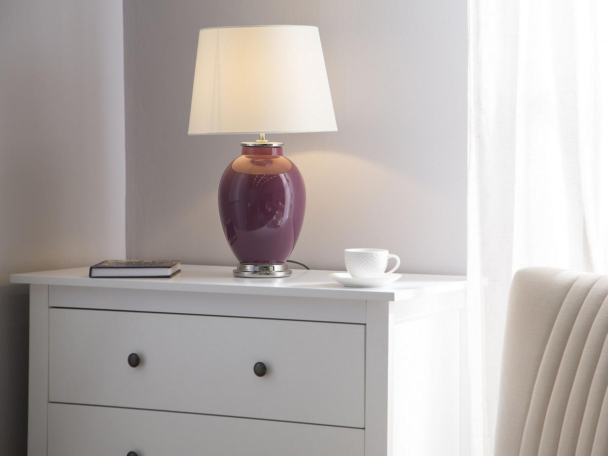 TISCHLAMPE Brenta 33/33/56 cm - Violett, Keramik (33/33/56cm) - Beliani