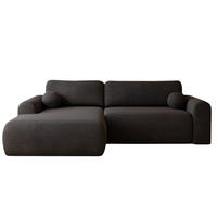 ECKSOFA velvet graphit links AURA - Graphitfarben, Holzwerkstoff (257/177cm) - Compleo24