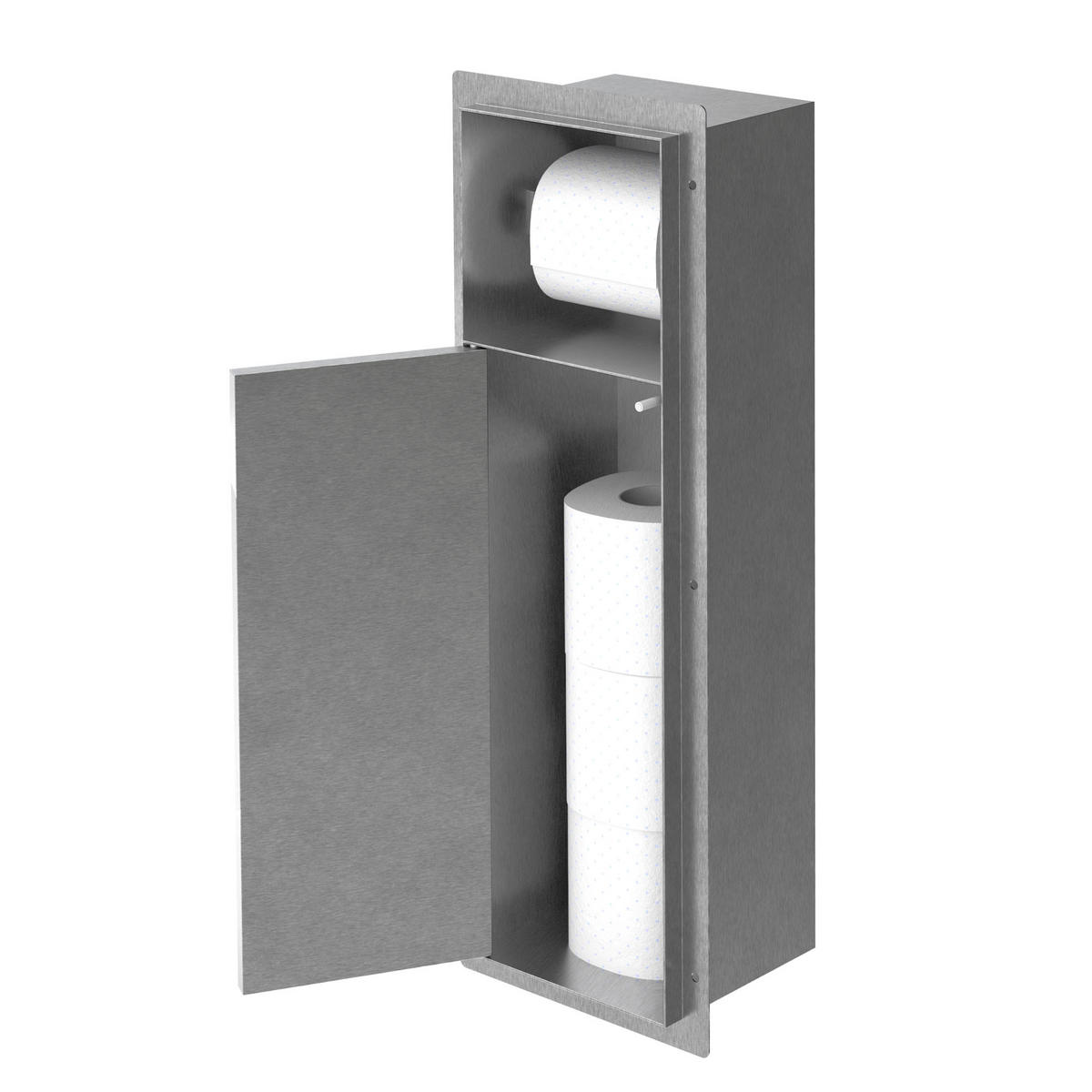 UNTERPUTZ-SCHRANKMODUL WC aus Edelstahl silber 60x20x14 cm - Silberfarben, Metall (14/60/20cm) - LuxeBath