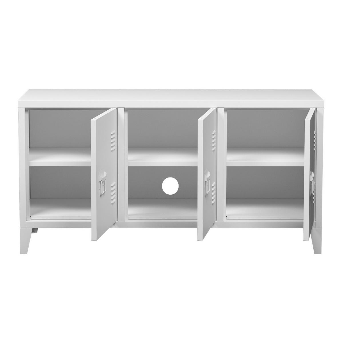 SIDEBOARD Kotka - Weiß, Metall (113/58/40cm) - [en.casa]