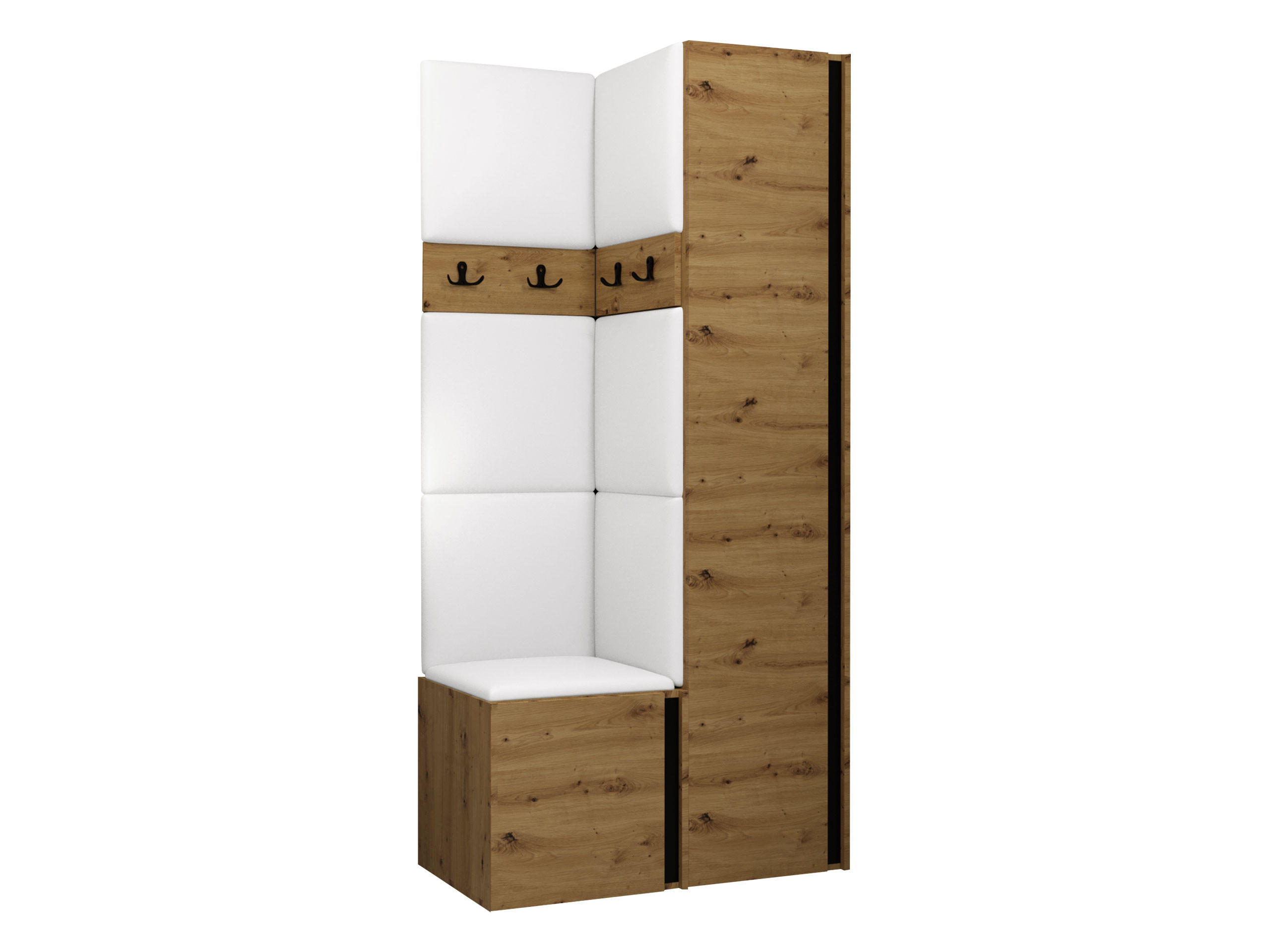 Mirjan24 Garderoben-Set Eiche Artisan, Weiß 82x186x46 cm