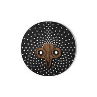 WANDDEKO MASKE 60/60 cm - Schwarz, Holzwerkstoff/Kunststoff (60/60/1cm) - KUNSTLOFT