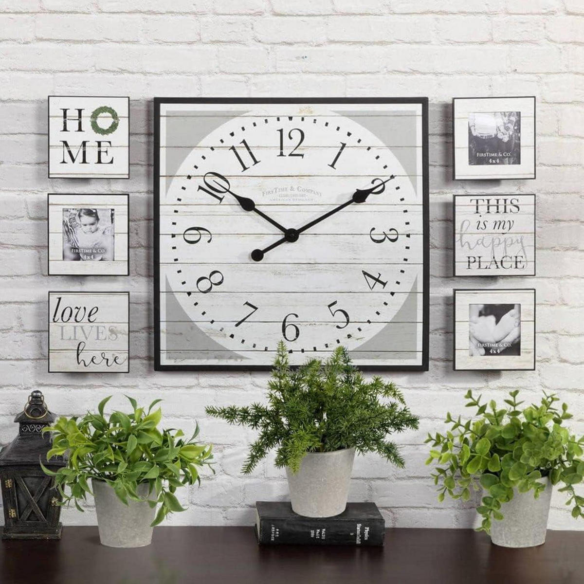 KUNSTPFLANZEN 3er Set Zementtopf Grün - Grün, Kunststoff (21.5cm)