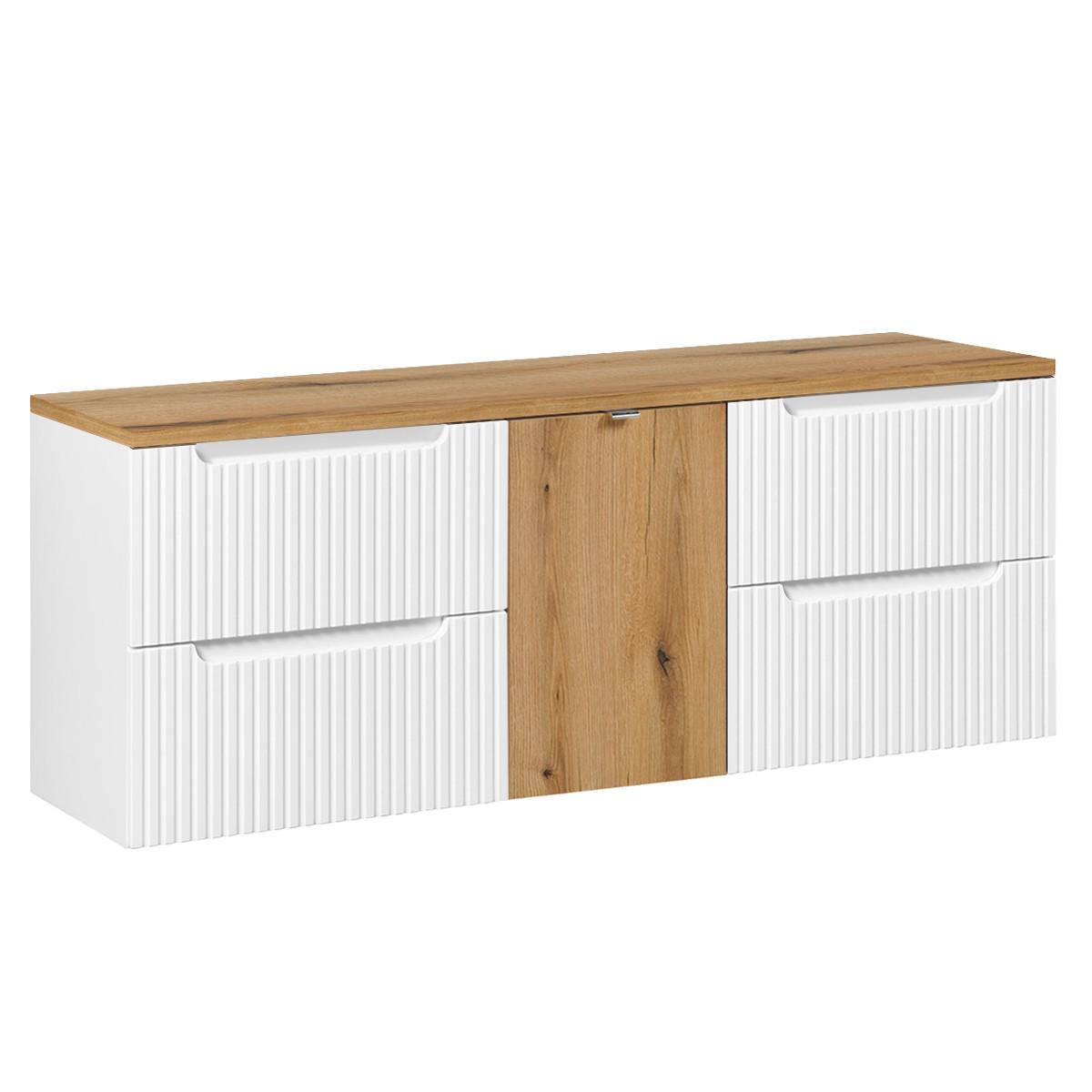 DOPPELWASCHTISCH 160.4cm Riva Weiß - Weiß, Holzwerkstoff (160.4/59/40cm) - Petits-meubles