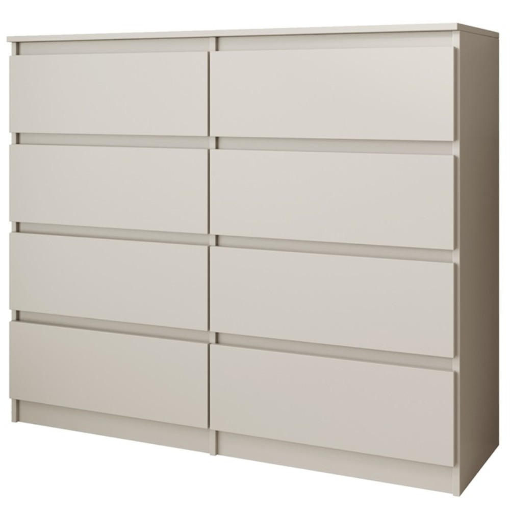 KOMMODE Look 100 cm mit acht Schubladen, kaschmir - Kaschmir, Holzwerkstoff (100/93/33cm) - Beautysofa