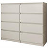 KOMMODE Look 100 cm mit acht Schubladen, kaschmir - Kaschmir, Holzwerkstoff (100/93/33cm) - Beautysofa