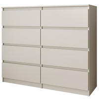 KOMMODE Look 100 cm mit acht Schubladen, kaschmir - Kaschmir, Holzwerkstoff (100/93/33cm) - Beautysofa