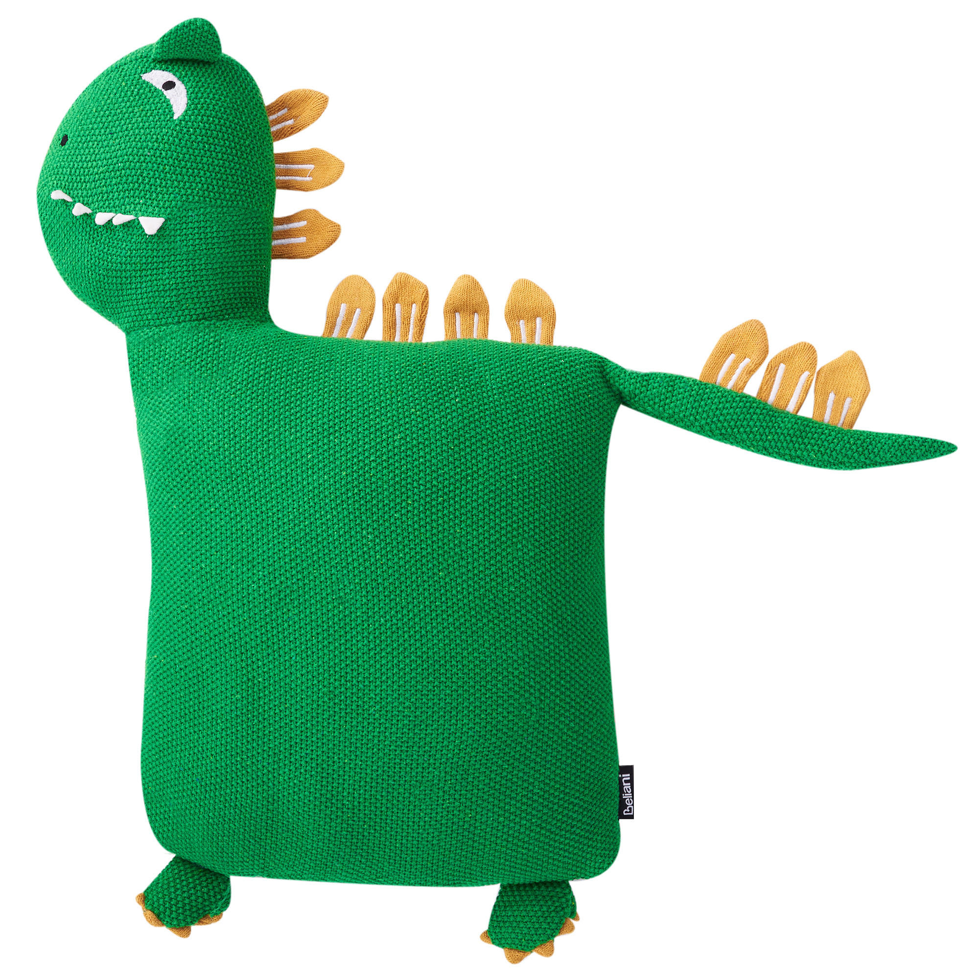 Dekokissen 2er-Set Grün 45/45 cm Dinos - Gelb/Grün, Naturmaterialen (45/45cm) - Beliani