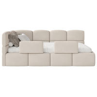 KINDERBETT Cloudy Creme 120 cm, Chenille - Creme/Schwarz, Kunststoff/Textil (120/200cm) - Selsey