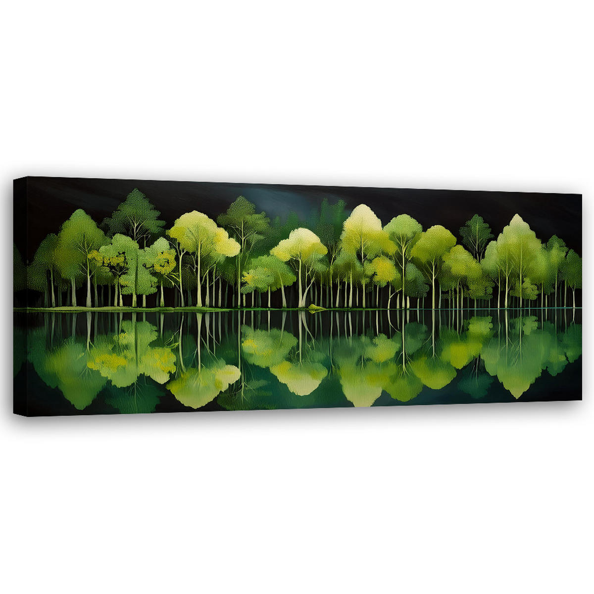 WANDBILD waldnatur grüne landschaft - Grün, Textil (90/30cm) - Feeby