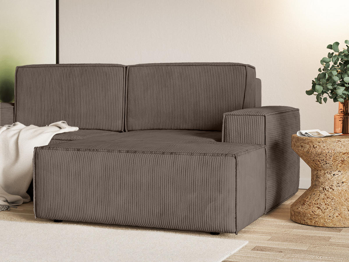 ECKSOFA KOKKO MINI mit Schlaffunktion, Dunkelbraun - Dunkelbraun, Textil (240/167cm) - Fedve