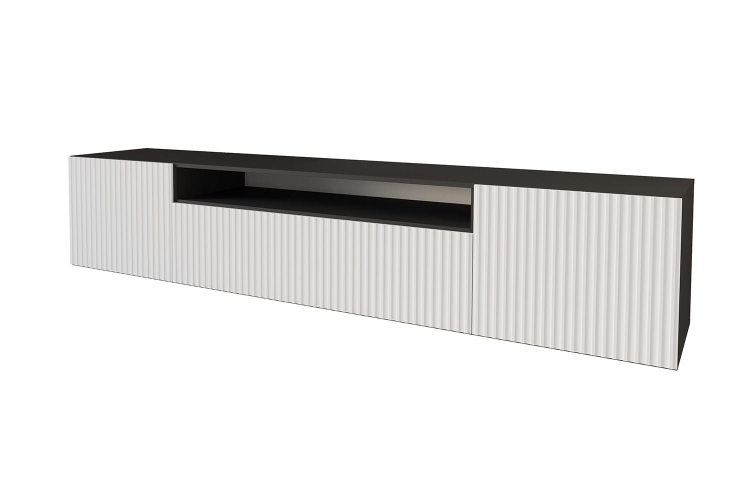 LOWBOARD NOA-2-W 200x40x41 cm - Schwarz / Weiß - Schwarz, Holzwerkstoff (200/40/41cm) - ALTDECOR