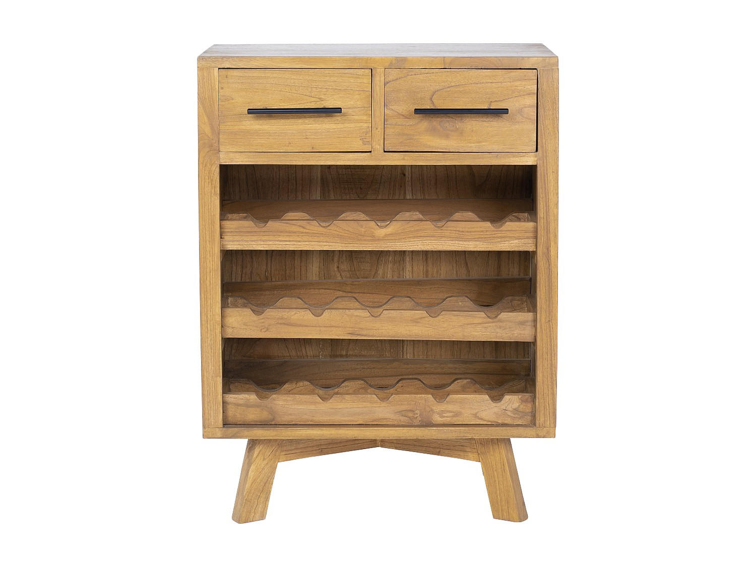 WEINREGAL - 60 cm x 35 cm - holz - naturfarben hell Aveiro - Naturfarben, Holz (60/80/35cm) - Vente-Unique