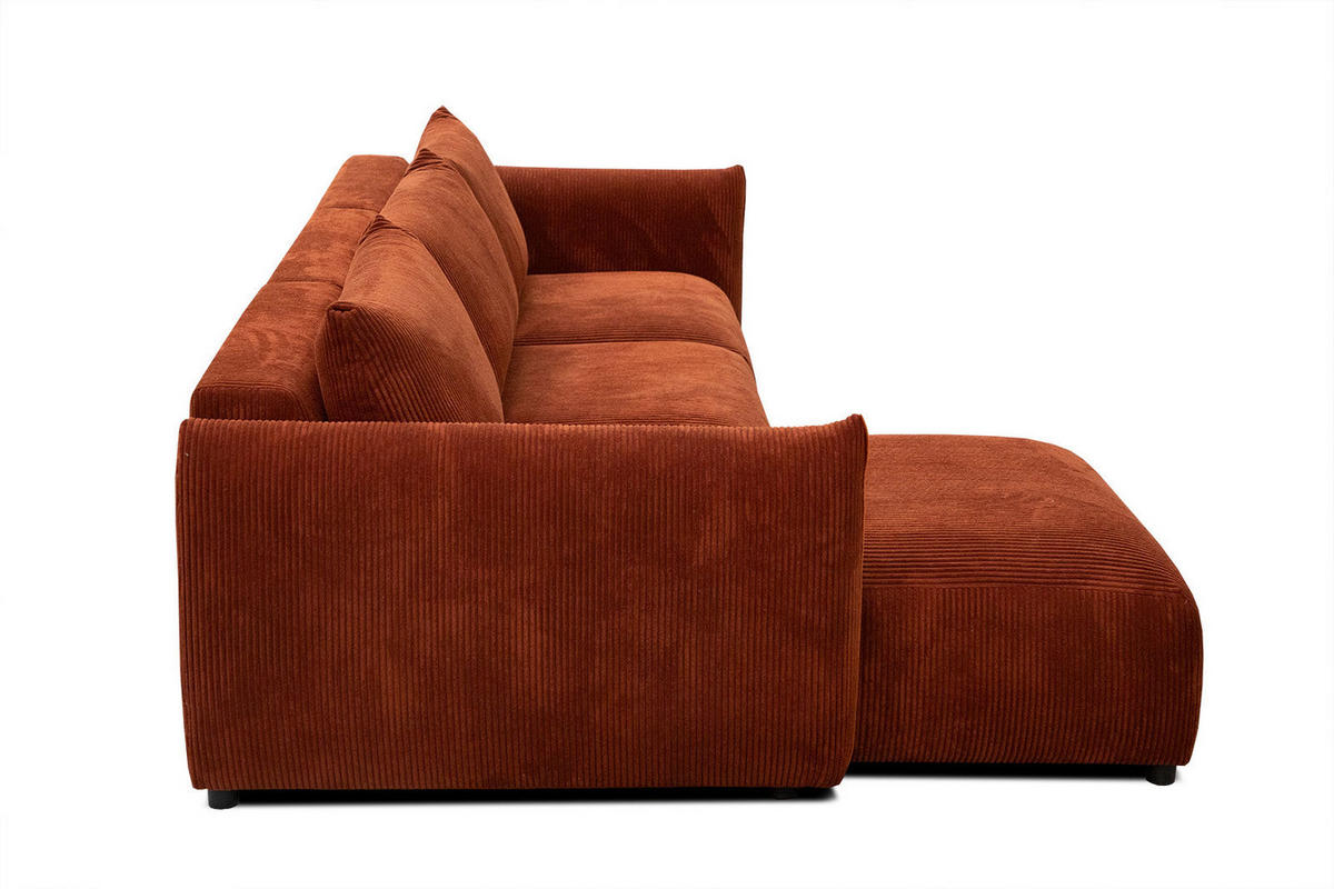 ECKSOFA TAUER 5-Sitzer, orange - Schwarz/Orange, Holzwerkstoff/Kunststoff (173/294cm) - Courtois Laville