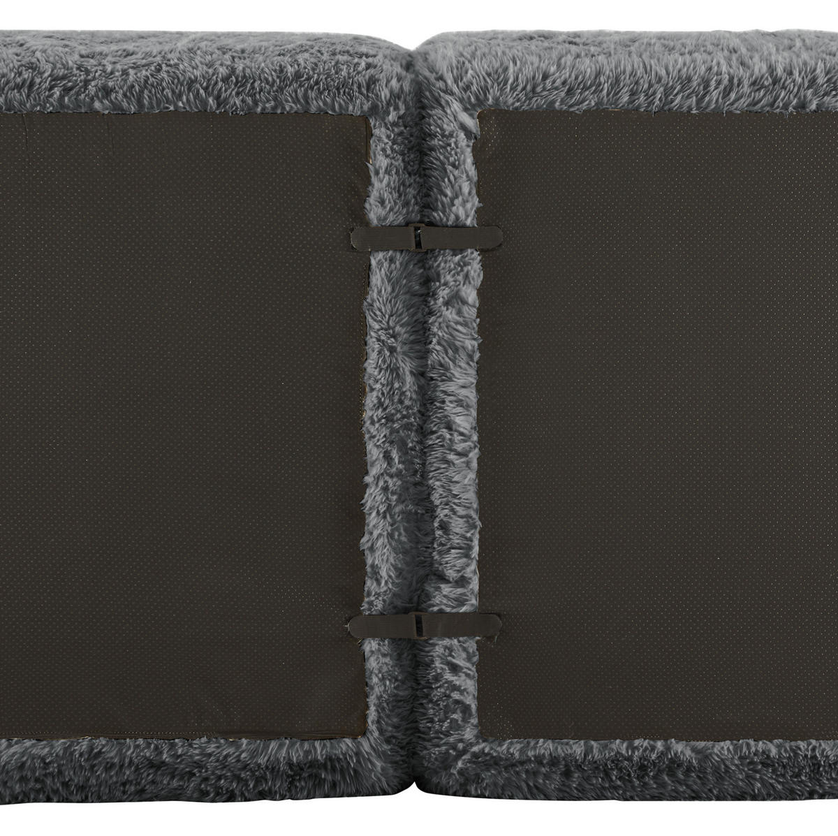 SOFA modular 2-Sitzer L-Form Plüsch Grau - Grau, Kunststoff (179/204cm) - Meubliv